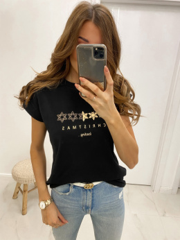 T-SHIRT MERRY CHRISTMAS LOADING CZARNY