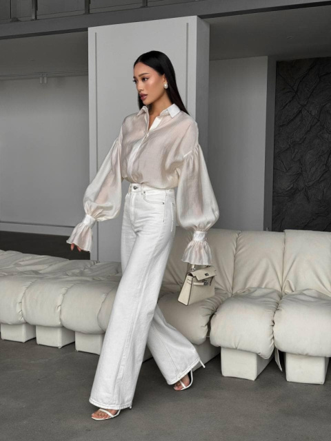 Elegancka Koszula z Przezroczystego Materiału Elegancka Koszula z Przezroczystego Materiału