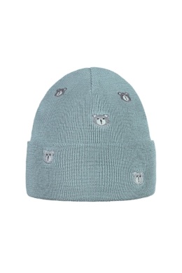Czapka LITTLE BEAR - 100% wełny merino - szałwiowy