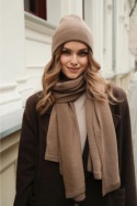 Czapka damska beanie z wełny merino 100% – camel NAOMI