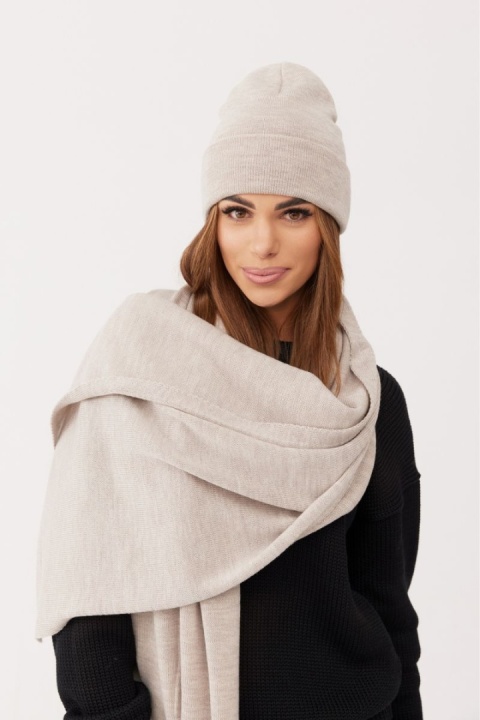 Czapka damska beanie z wełny merino 100% – NAOMI beżowy