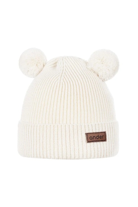 Czapka dziecięca TEDDY - 100% wełna merino - ecru